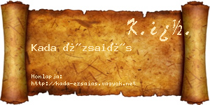 Kada Ézsaiás névjegykártya